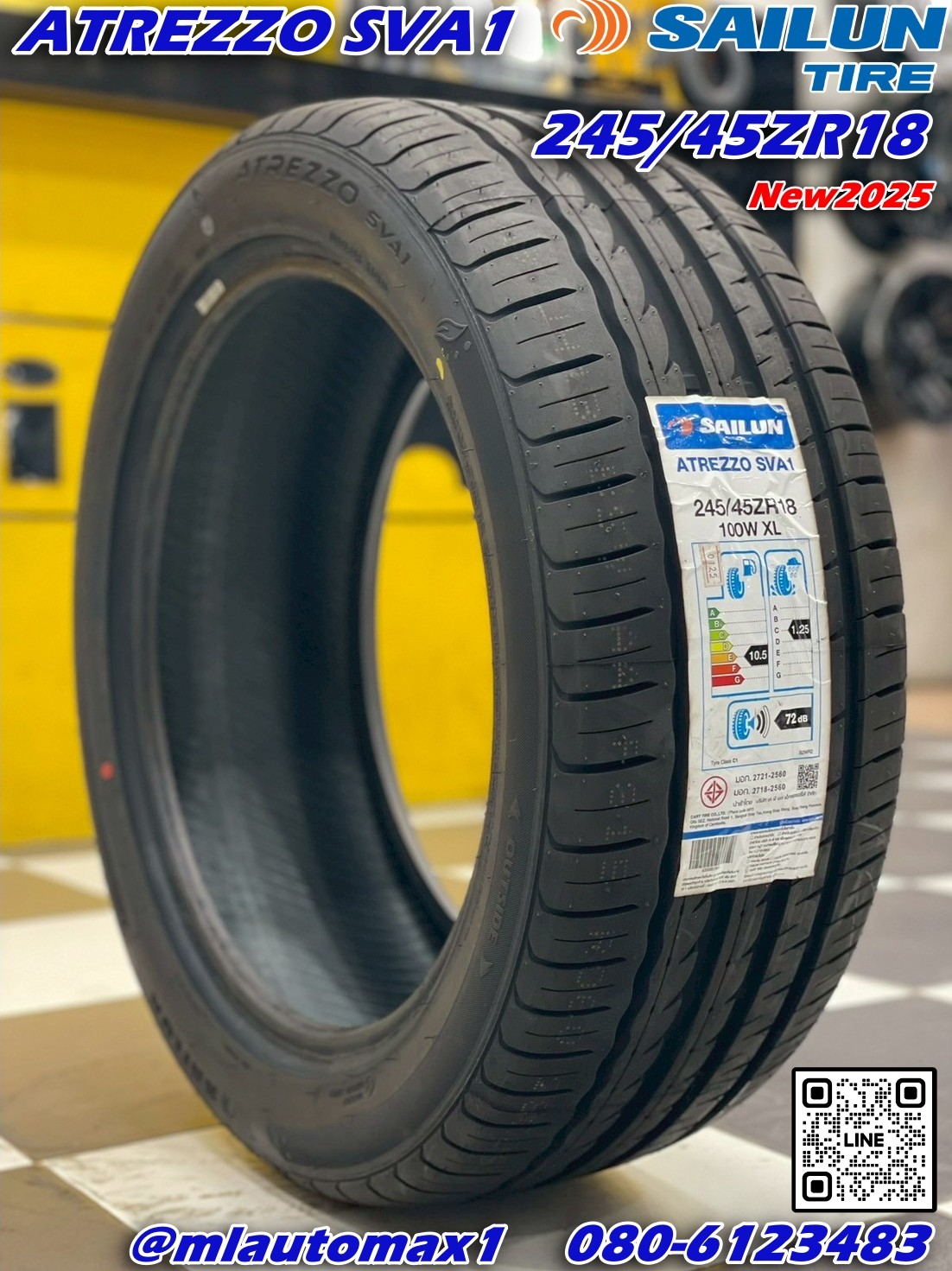 ยาง SAILUN Atrezzo SVA1 ขนาด 245/45R18 ยางใหม่ปี2025