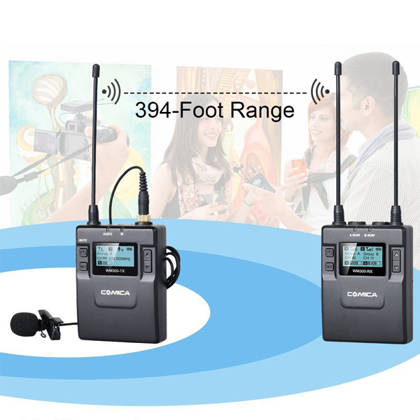 COMICA CVM-WM300C ชุดไมค์ไร้สายสำหรับกล้องวีดีโอ 80 ชาแนล ย่าน UHF