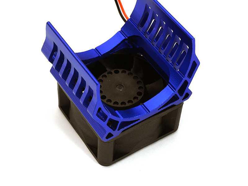 INT-C28604BLUE 42mm Motor Heatsink+40x40mm Cooling Fan 17k rpm for 1/10 Summit & E-Revo
