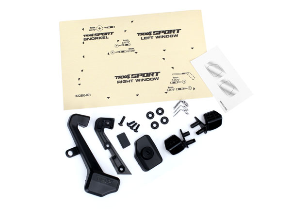 8119 Mirrors, side (left & right)/ snorkel/ mounting hardware (fits #8111 or #8112 body)