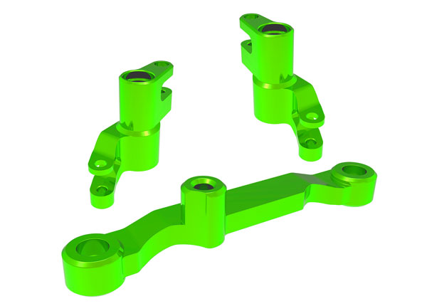 10743-GRN Steering bellcranks, draglink (green-anodized 6061-T6 aluminum)/ 3x13mm SS (with threadlock) (2)/ 3x12mm BCS (with threadlock) (2)/ 3x15mm BCS (with threadlock) (1)/ 5x8x2.5mm ball
