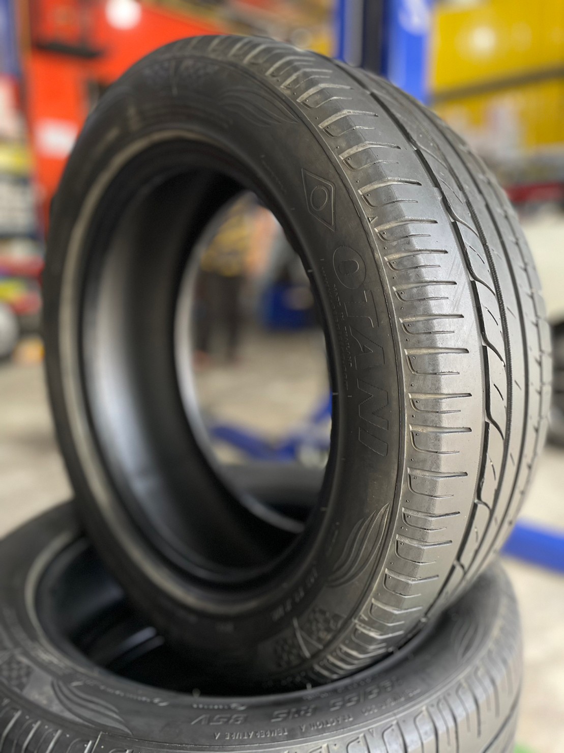 ยางมือสอง OTANI EK1000 195/55R15 ยางสภาพพร้อมใช้ยาง ยางปี20