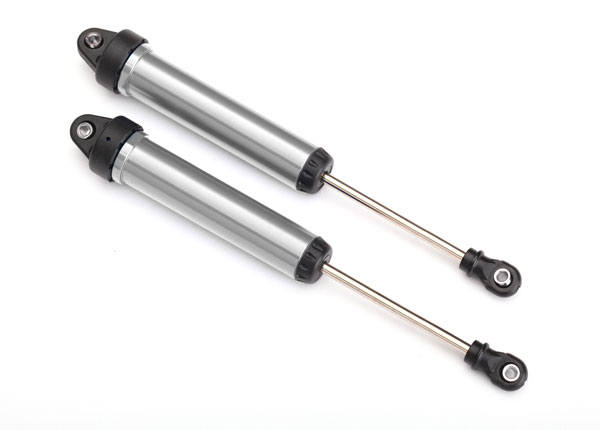 8461 Shocks, GTR, 160mm, silver aluminum (fully assembled w/o springs) (rear, no threads) (2)