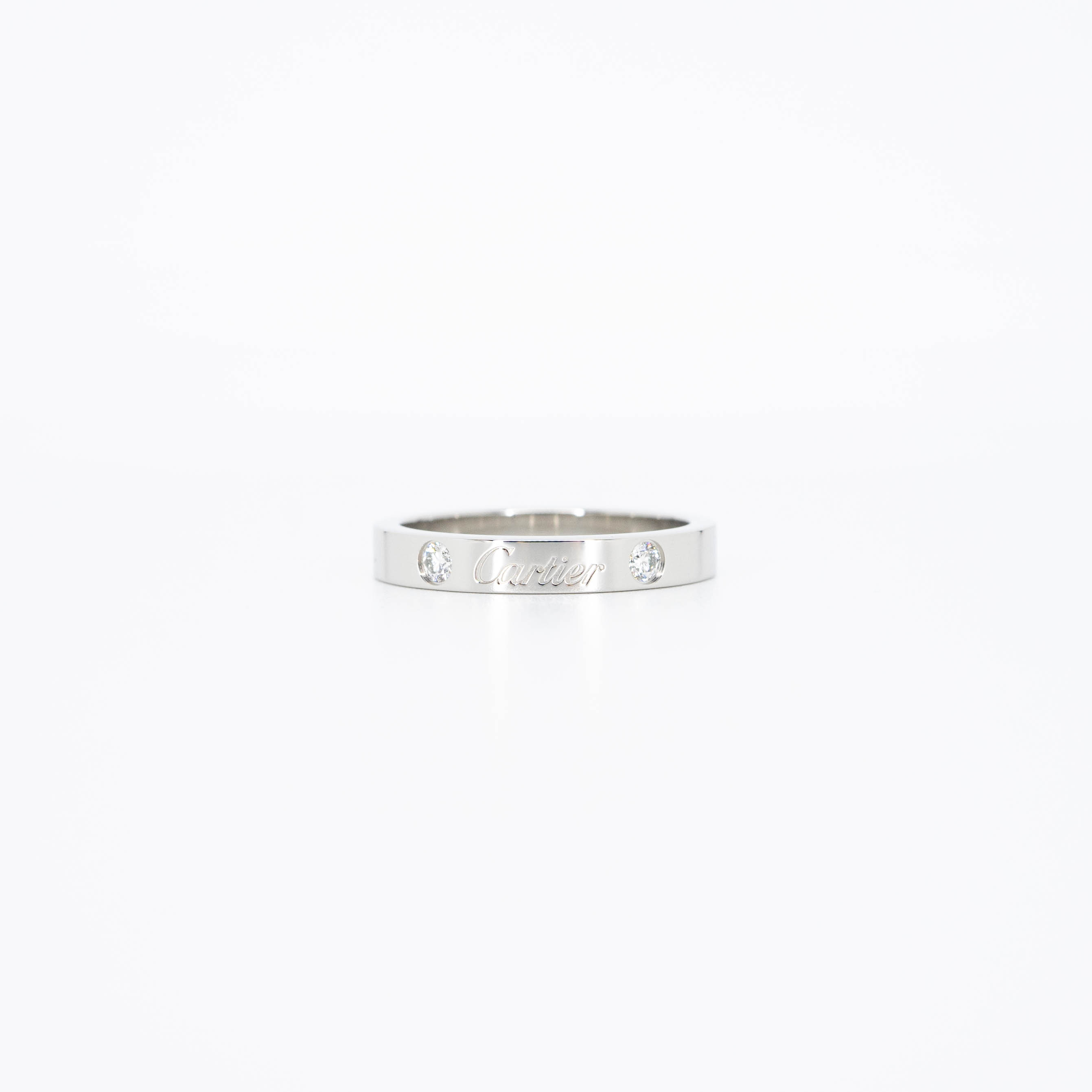 แหวน Cartier C De Cartier Band with 2Diamonds Platinum950 ไซส์ 50# (Used) +กล่องและการ์ด2022