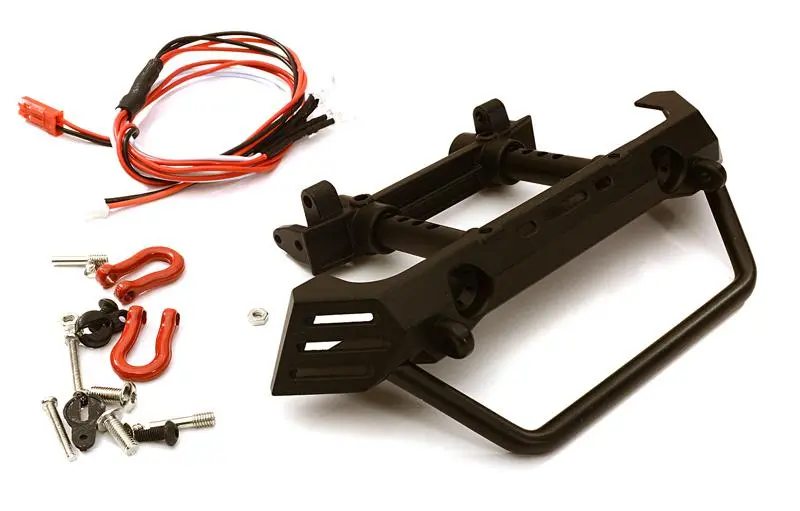 INT-OBM-019 Realistic Front Metal Bumper w/ 40mm Mount for Axial SCX10 II & Traxxas TRX-4