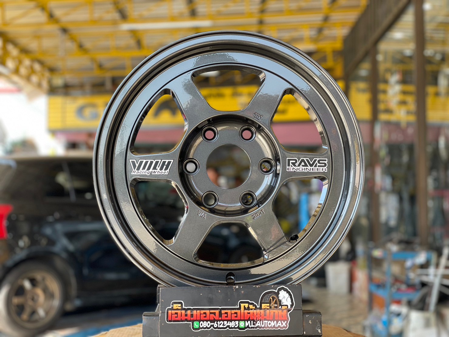 #TE37 16x8 ET25 6x130 สีเทากัน สำหรับรถตู้รุ่นใหม่