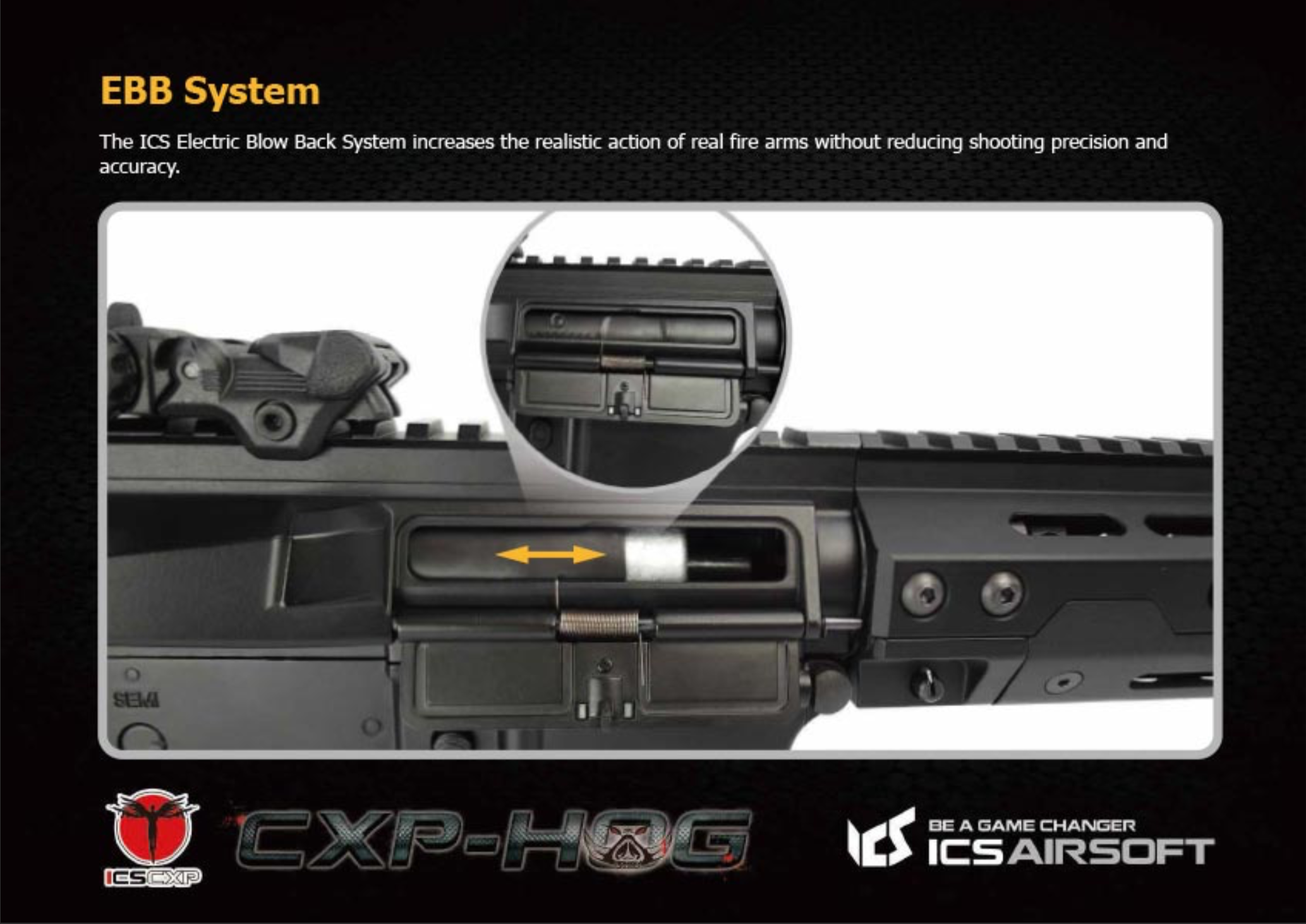 ICS-270 CXP-HOG MTR Stock-BK (Front Wired) (สินค้าตัวโชว์)