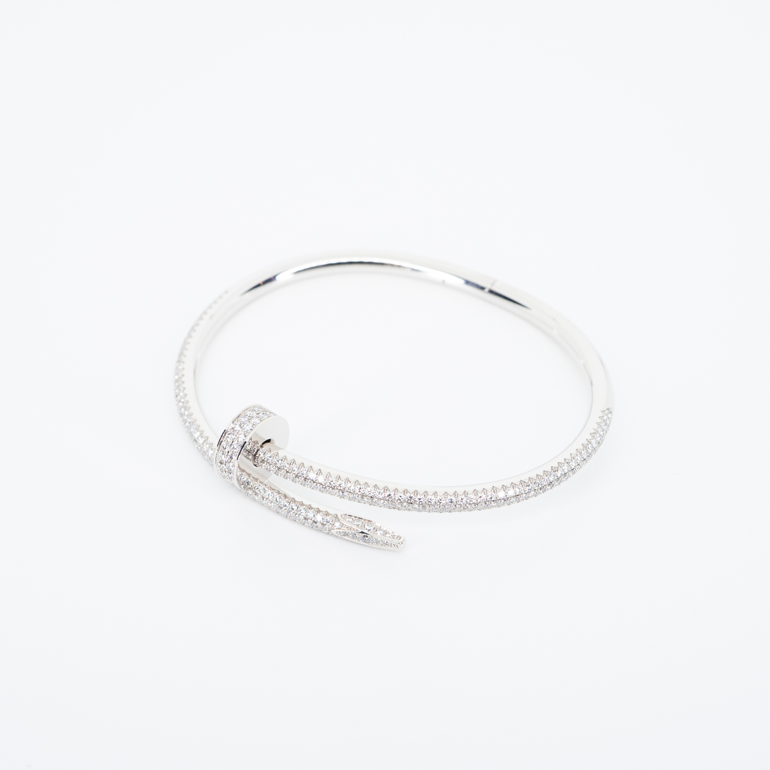 **Sold** แหวน Cartier Juste Un Clou Bracelet with Pave Diamond ทองขาว18K ไซส์ 16# (Used) +กล่องและการ์ดไทย2022