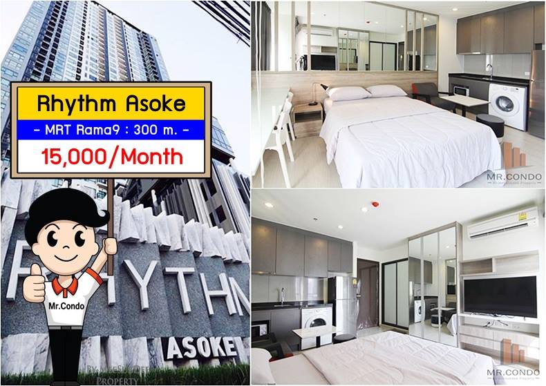 *ให้เช่าถูก* Rhythm Asoke ห้องสวย แต่งครบ บิ้วเต็ม มีเครื่องซักผ้า ใกล้ MRT พระราม9 300 ม.