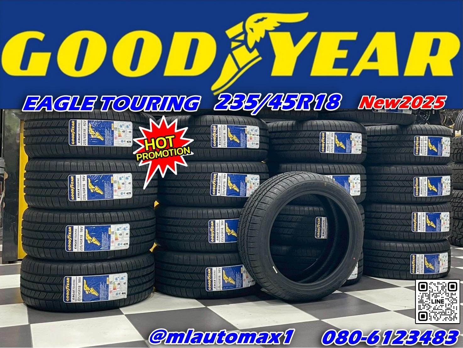 ยาง Goodyear Eagle Touring ขนาด 235/45R18 ยางใหม่ปี2025