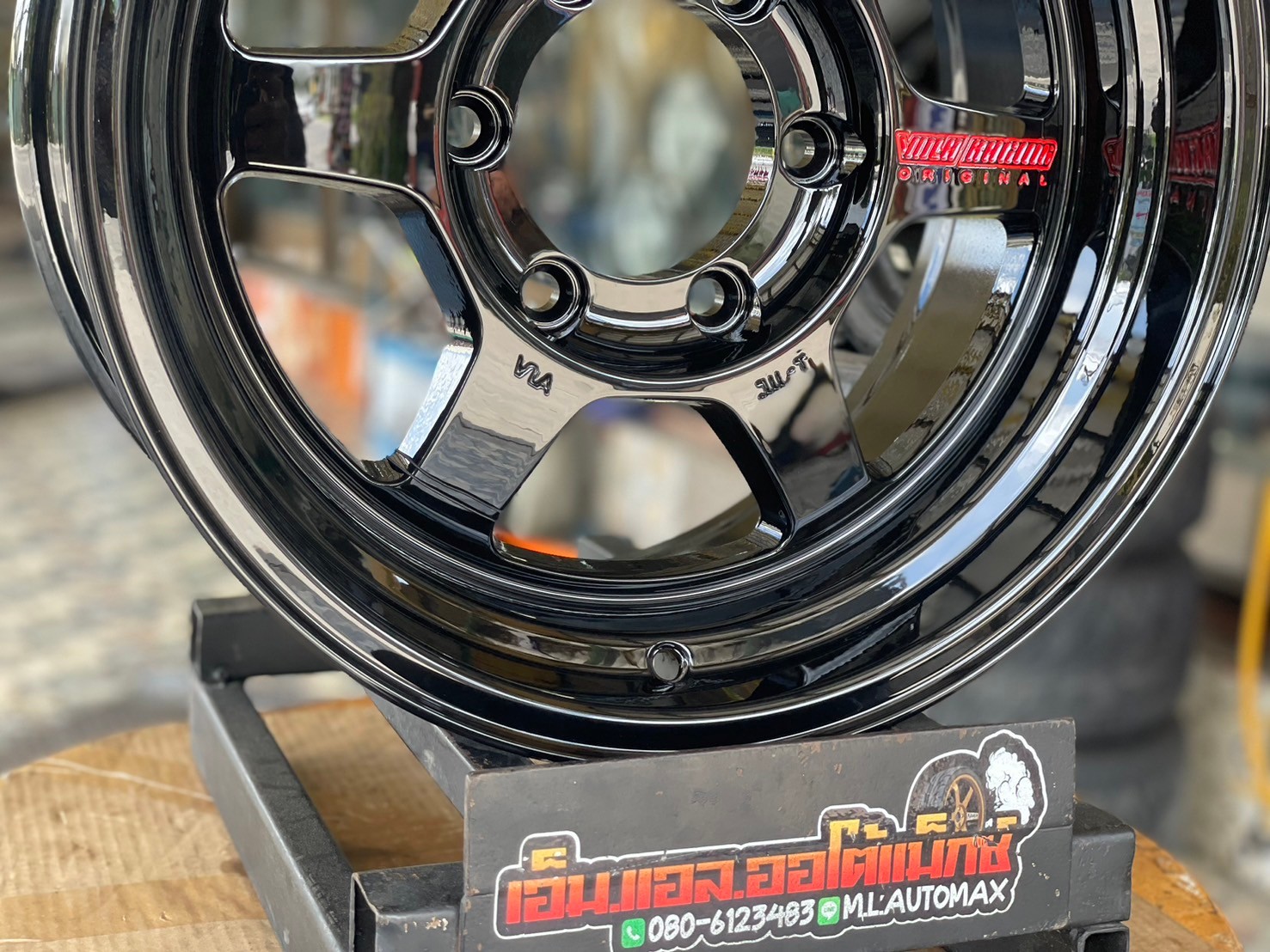 #ล้อแม็กซ์ใหม่ขอบ16 #TE37ขอบ16นิ้ว 16x8 ET0 6x139.7 สีดำเงาตัวหนังสือเลเซอร์สีแดง