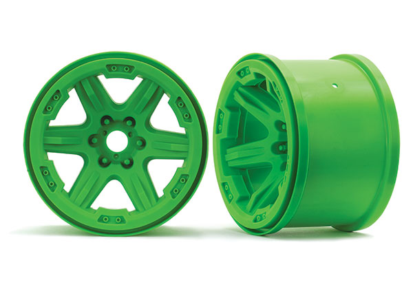 8671G Wheels, 3.8" (green) (2) (17mm splined)