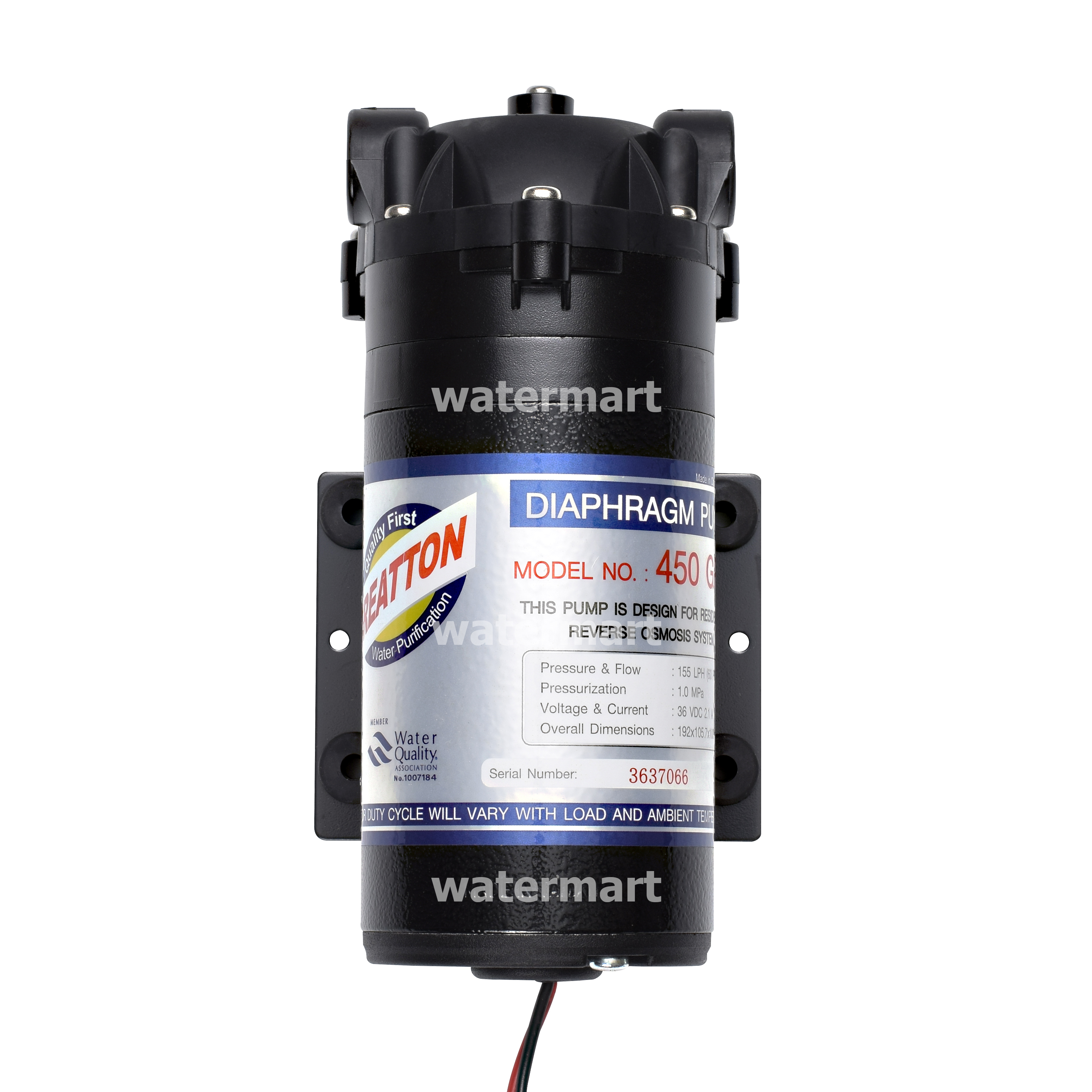 ปั๊มไดอะแฟรม TREATTON Diaphragm Pump RO 450 GPD