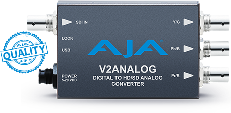 AJA V2Analog™ HD/SD-SDI to Analog Mini-Converter