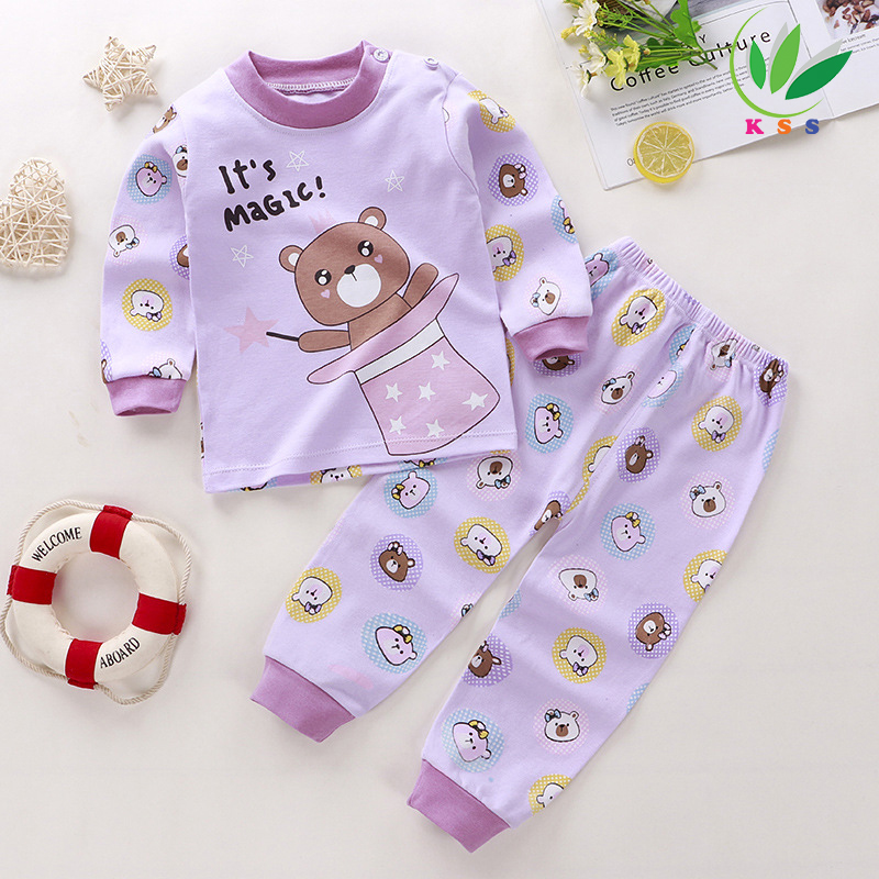 ชุดนอนเด็ก ชุดกันหนาวเด็ก Kesorn Shop หมีit s magic ผ้าคอตตอน ไม่หนา ไม่บางมาก ระบายอากาศได้ดี สวมใส่สบาย เสื้อผ้าเด็กน่ารัก เสื้อผ้าเข้าชุดเด็ก ชุดนอนเด็ก เสื้อแขนยาว กางเกงขายาว