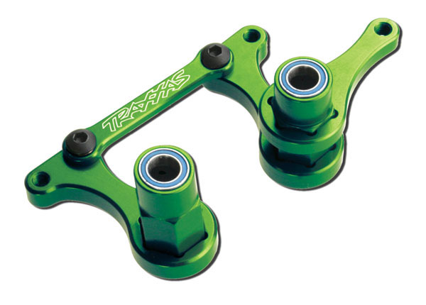 3743G Steering bellcranks, drag link (green-anodized 6061-T6 aluminum)/ 5x8mm ball bearings (4)/ hardware (assembled)