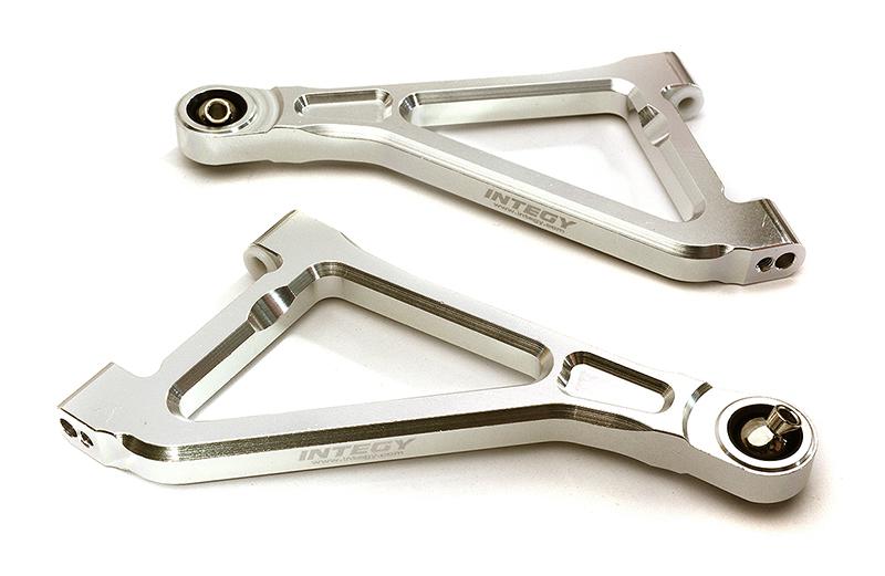 INT-C28561SILVER Billet Machined Front Upper Arms for Traxxas 1/7 Unlimited Desert Racer