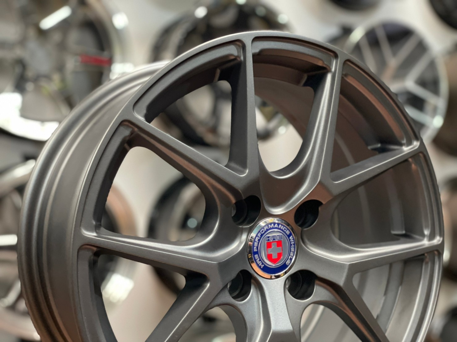 ล้อแม็กซ์ SSW ลายHRE S308 ล้อแม็กซ์ขอบ15 กว้าง6.5 ออฟ35 4รู100 สีเทาด้าน งานStamford Sport Wheel