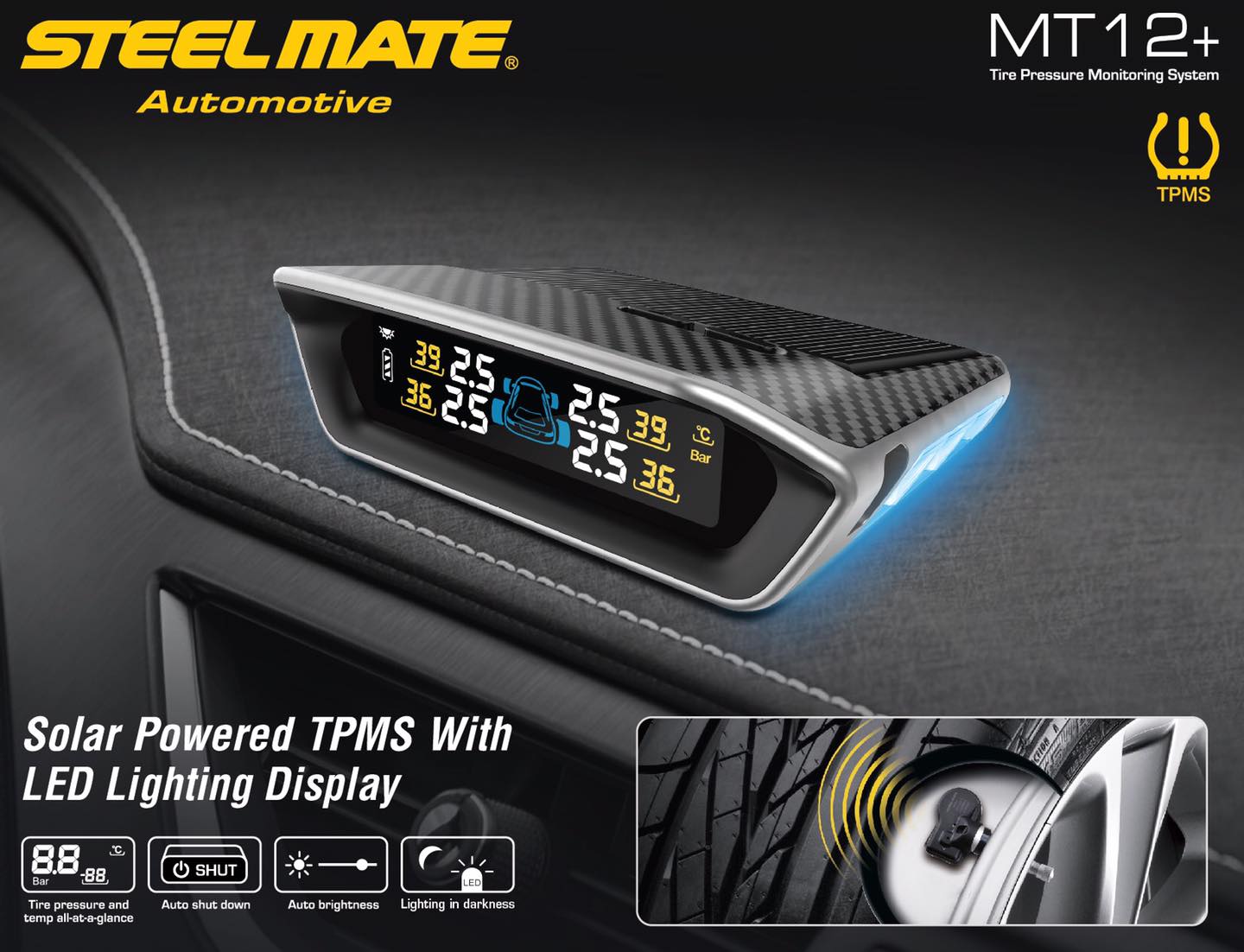 Steelmate MT12+ อุปกรณ์วัดลมแบบไร้สาย