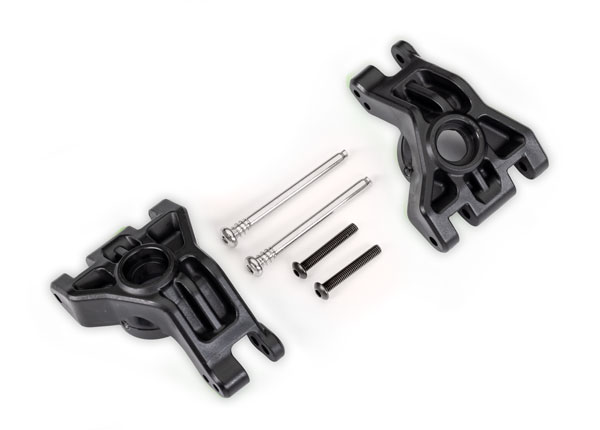 9050 Carriers, stub axle, rear, extreme heavy duty, black (left & right)/ 3x41mm hinge pins (2)/ 3x20mm BCS (2) (for use with #9080 upgrade kit)