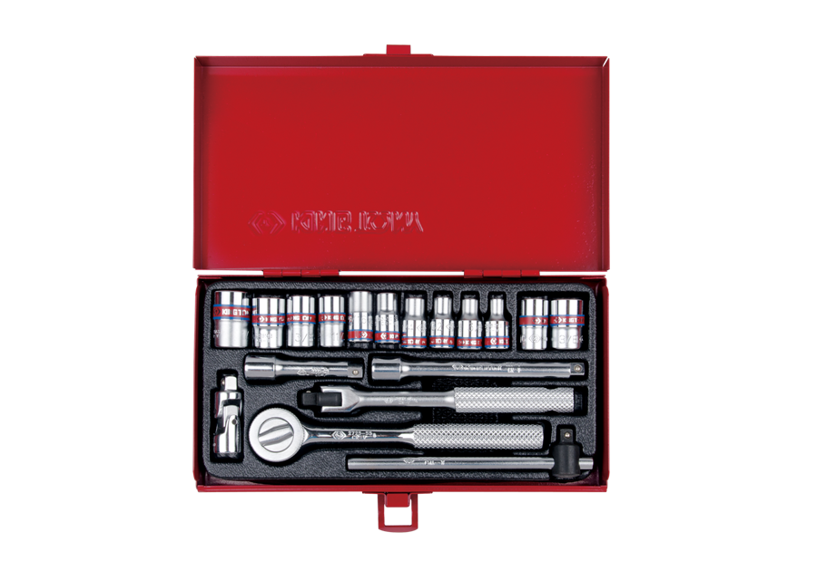 ชุดบล็อก ขนาด 1/4"(หุน) 6P 18 ตัวชุด No.2518SR KING TONY