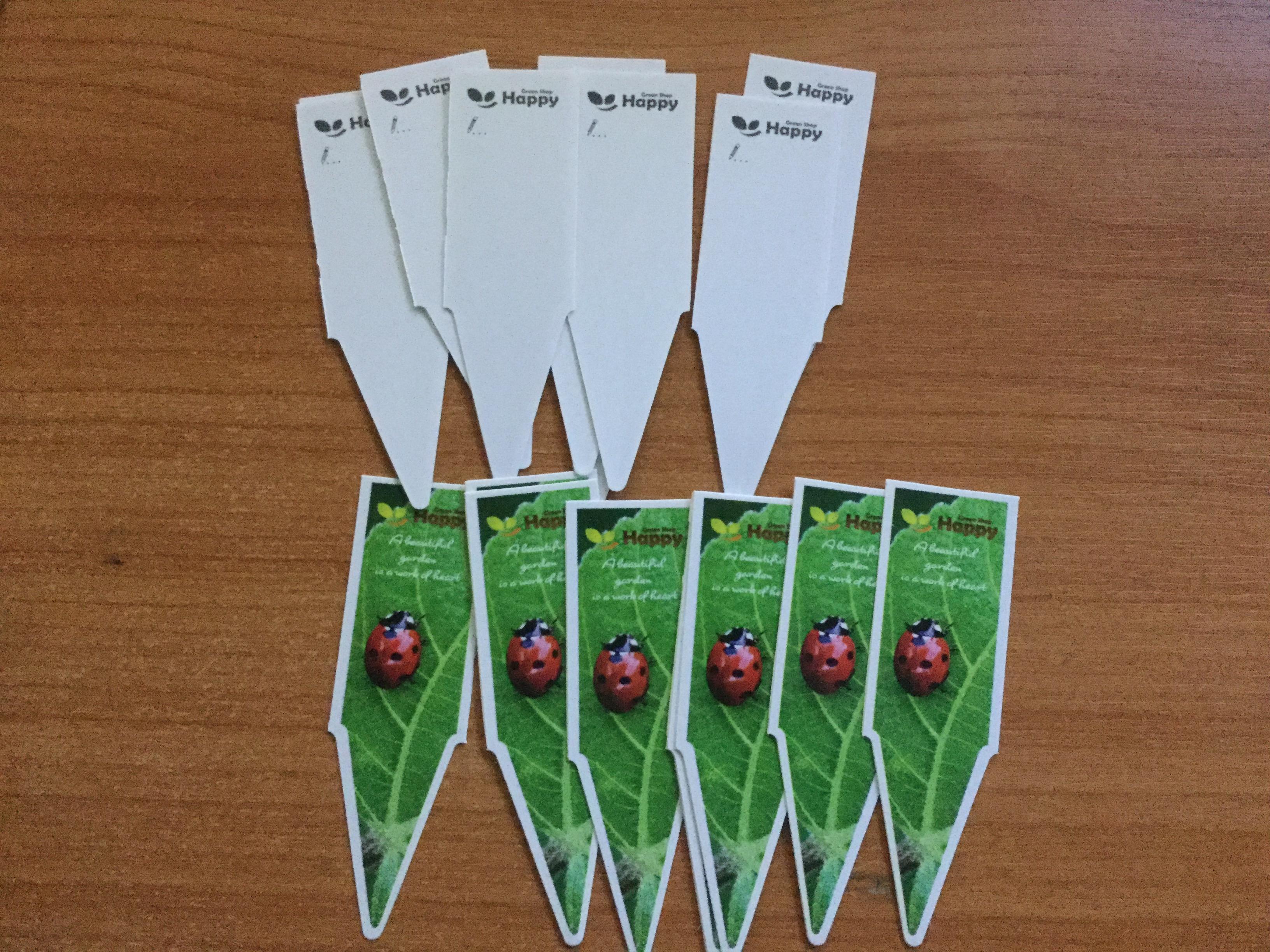 ป้ายชื่อพลาสติก Happy Green / ชุด 15 ชิ้น (UK)*