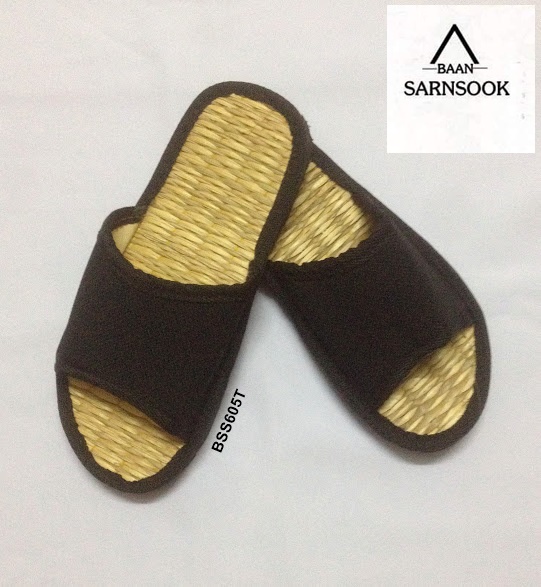 BSS302R: รองเท้าแตะสานแบบสวมสีดำ ราคาส่ง 1โหล :12คู่