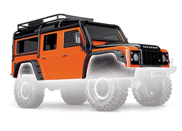 8011A Body, Land Rover® Defender®, adventure orange (complete with ExoCage, inner fenders, fuel canisters, and jack)