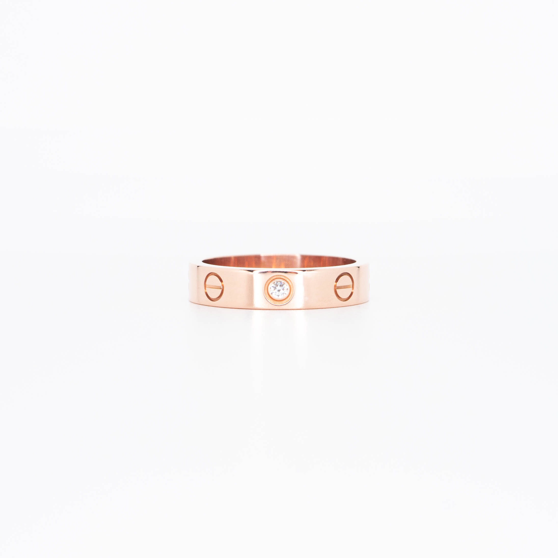 แหวน Cartier Love band 1Diamond ทองชมพู18K ไซส์ 49# (Used)