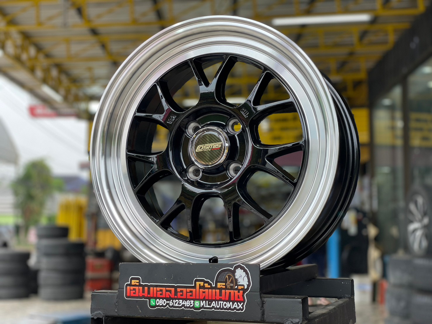ล้อแม็กซ์ใหม่ขอบ15 Cosmis XT207RB สีดำขอบเงา ล้อคอทมิทแท้ คุณภาพดี 15x6.5 ET38 4x100 สีดำขอบเงา