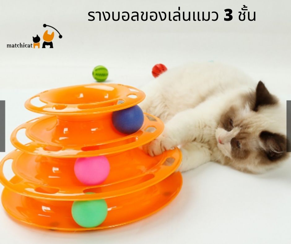 รางบอลของเล่นแมว 3 ชั้น