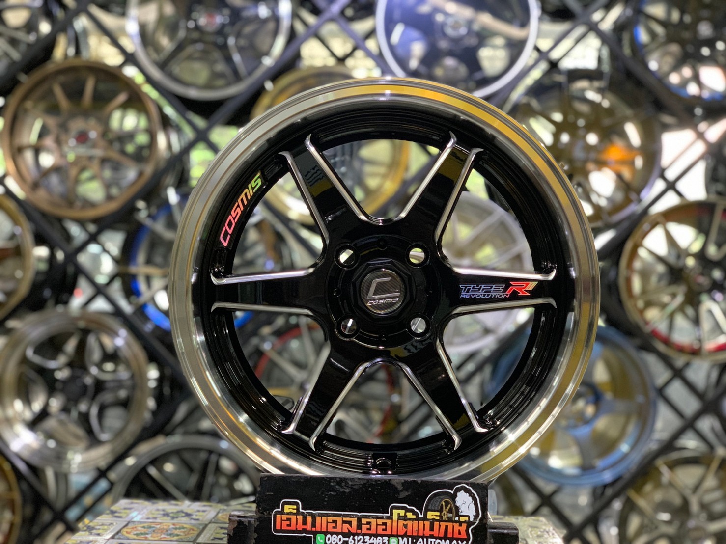 ล้อแม็กซ์ใหม่ขอบ15 #COSMIS TYPE-R 4รู100 กว้าง7 ออฟ35