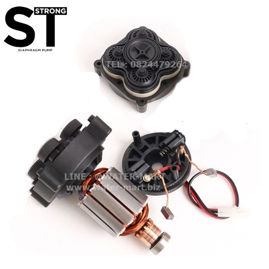 Diaphragm Pump RO Booster ST STRONG 75 GPD, ปั๊มไดอะแฟรม ระบบ R.O 75 GPD. (Reverse Osmosis) พร้อมหม้อแปลงและข้อต่อ