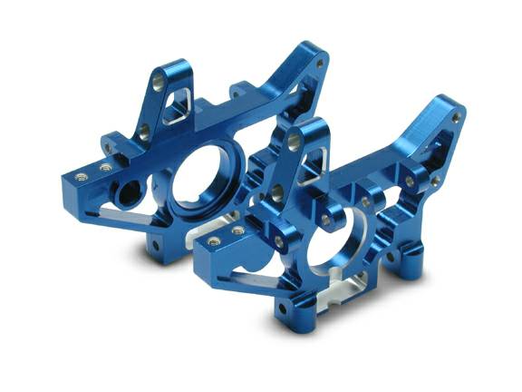 4930X Bulkheads, front (machined 6061-T6 aluminum) (blue) (l&r) (requires use of 4939X suspension pins)