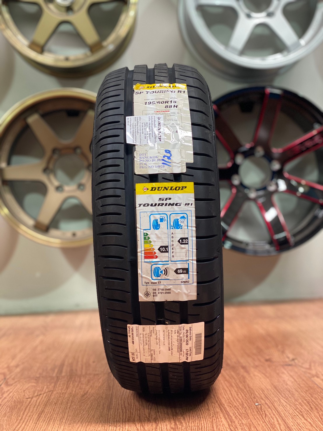 195/60R15 DUNLOP SP TOURING R1 ยางใหม่ปี2020