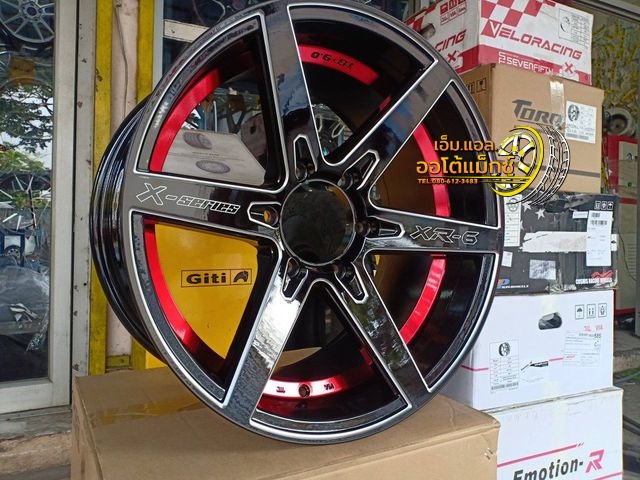 ล้อแม็กใหม่ ขอบ18 XR-6 สีดำขอบมิลลิ่งแดง ขนาด 6รู139 หน้า9 ออฟ25 หลัง10 ออฟ20