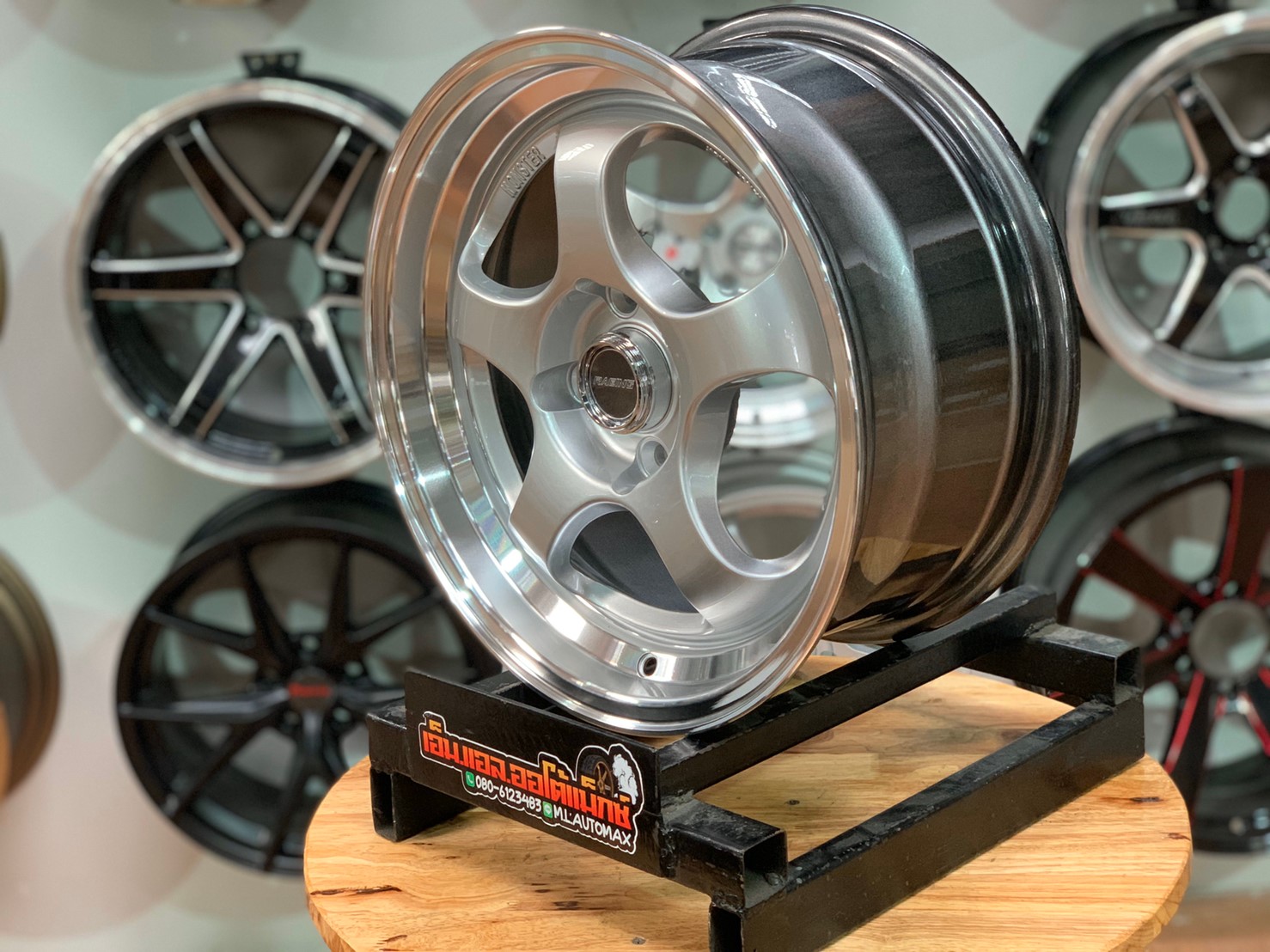 ล้อแม็กใหม่ S1R ขอบ15 4รู100 กว้าง7 ออฟ35 สีบรอนซ์ขอบเงา