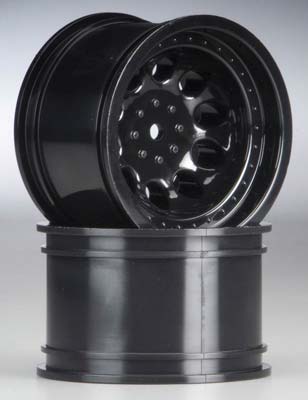 RPM-82282 BLACK Revolver Monster Truck Wheels, StableMaxx Offset (14mm Hex)