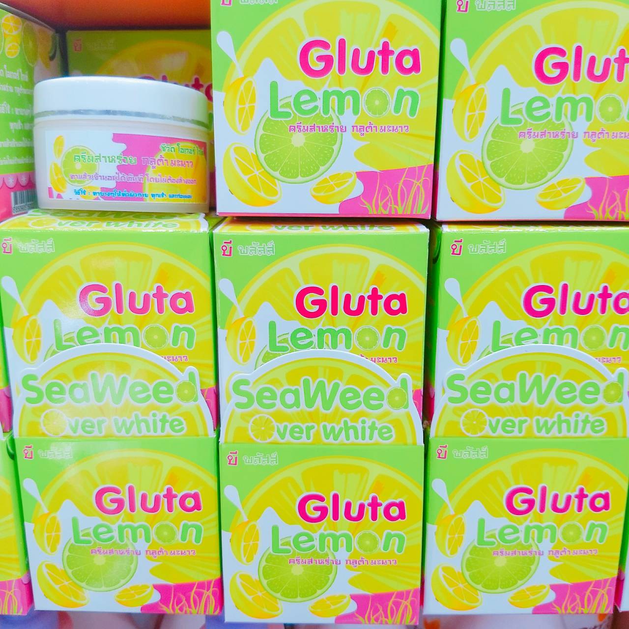 Seaweed overwhite gluta lemon มาส์กผิวบำรุงผิวขาว