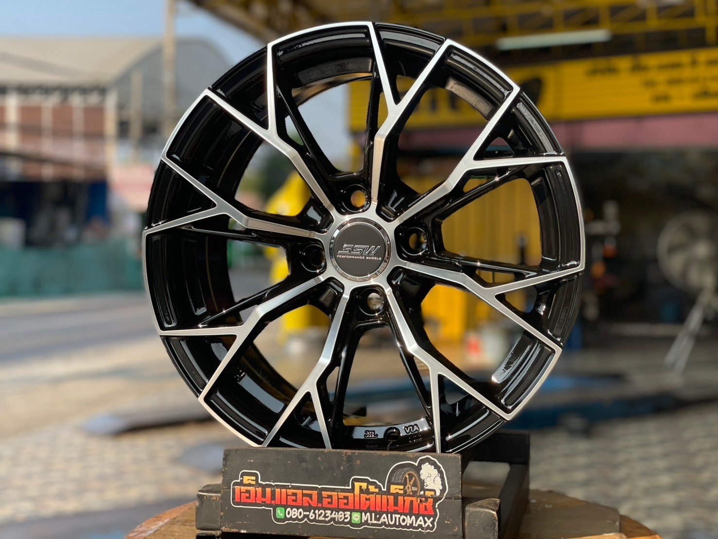 ล้อแม็กซ์ใหม่ขอบ15 สวยหรู สีดำเงากลึงหน้า SSW389 15x6.5 ET35 4x100