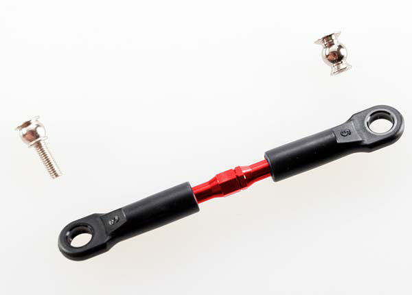 3737 Turnbuckle, aluminum (red-anodized), camber link, front, 39mm (1) (assembled w/rod ends)/hollow balls (2)(See part 3741X for complete camber link set)