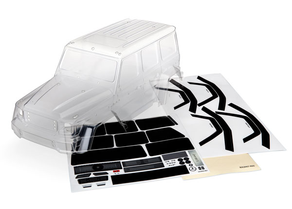 8811 Body, Mercedes-Benz® G 500® 4x4² (clear, requires painting)/ decals/ window masks (includes rear body post, grille, side mirrors, door handles, & windshield wipers)