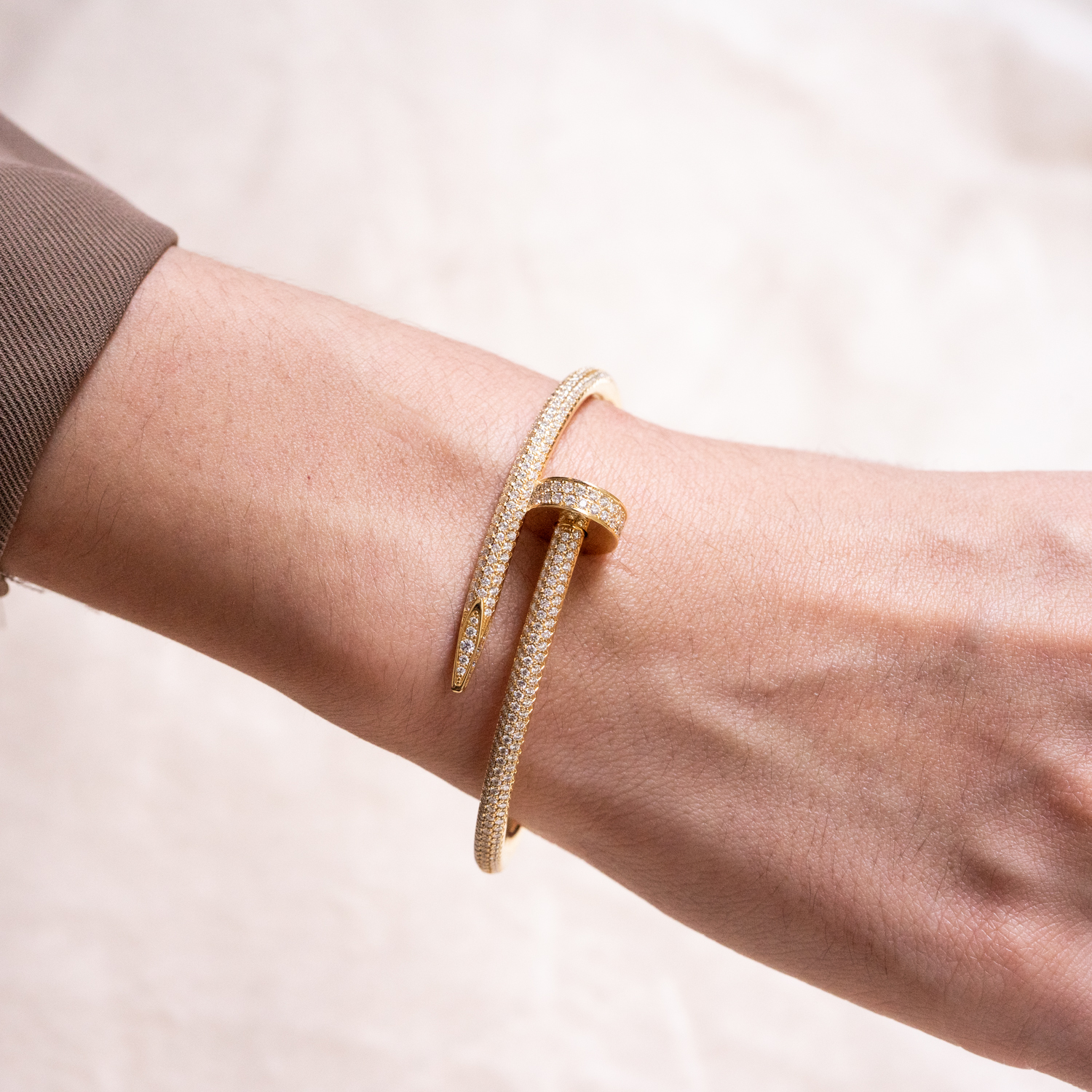 **Sold** แหวน Cartier Juste Un Clou Bracelet with Pave Diamond ทองคำ18K ไซส์ 16# (Used) +กล่องและการ์ดไทย2022