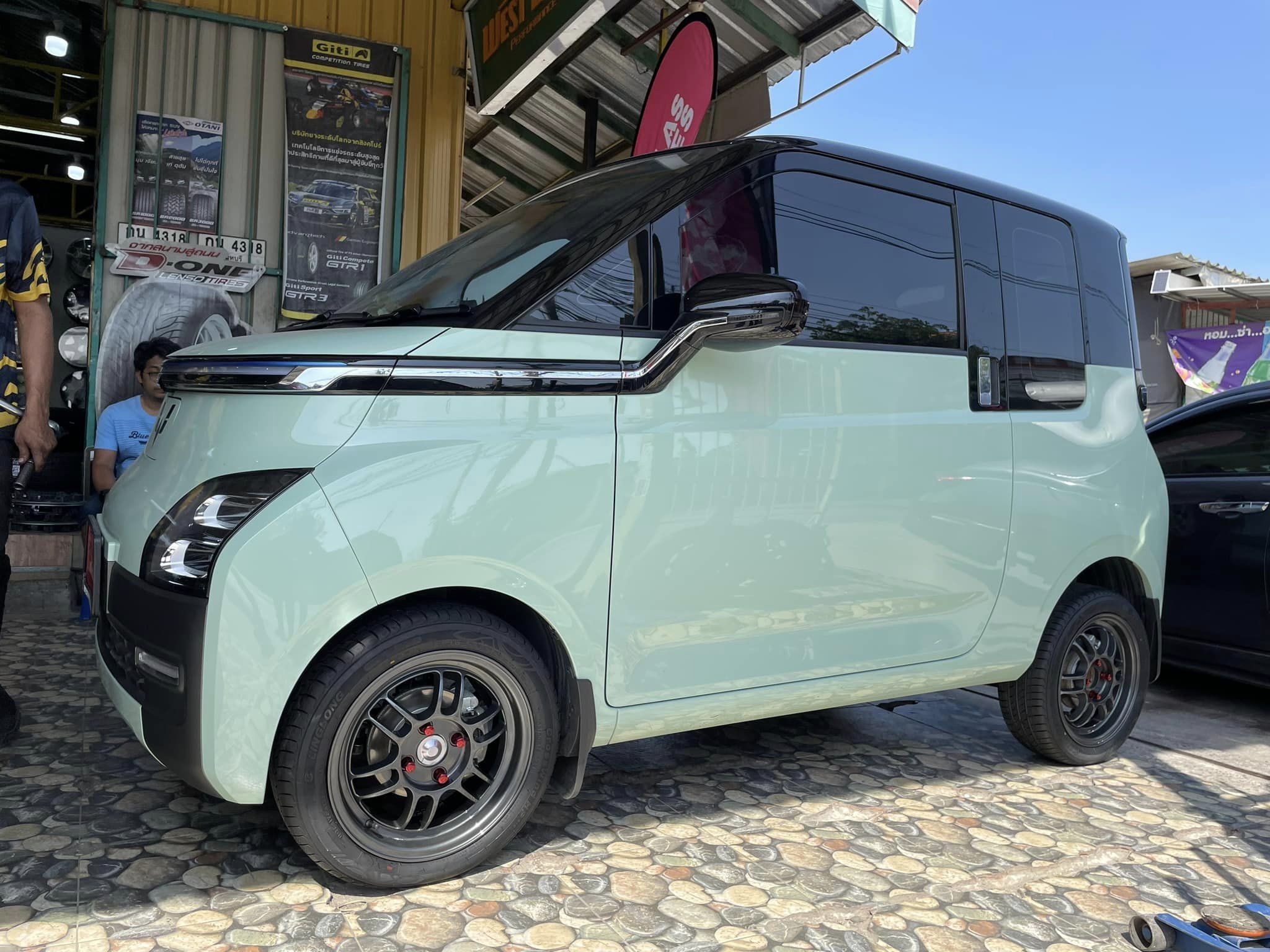 🚘🚗#wuling air ev #รถไฟฟ้า100% น่ารัก #ล้อแม็กซ์ขอบ14 🛞#RPF1 14” 4x100 🛞#ยางไทย #Linglong_CrosswindHP 165/55R14