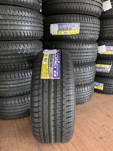 ยางแก้มเตี้ย Accelera ขนาด195/45R15 ยางปี19