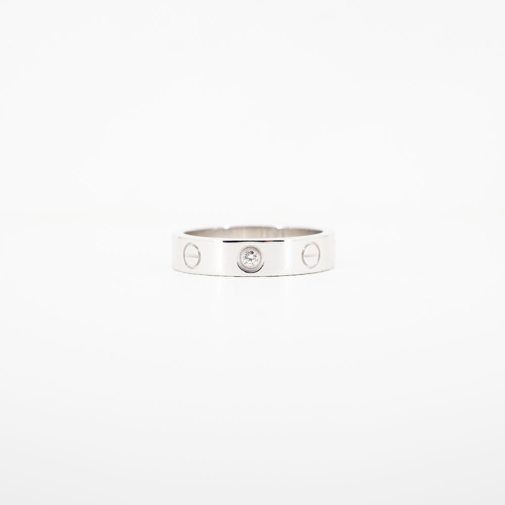แหวน Cartier Love band 1Diamond ทองขาว18K ไซส์ 49# (Used)