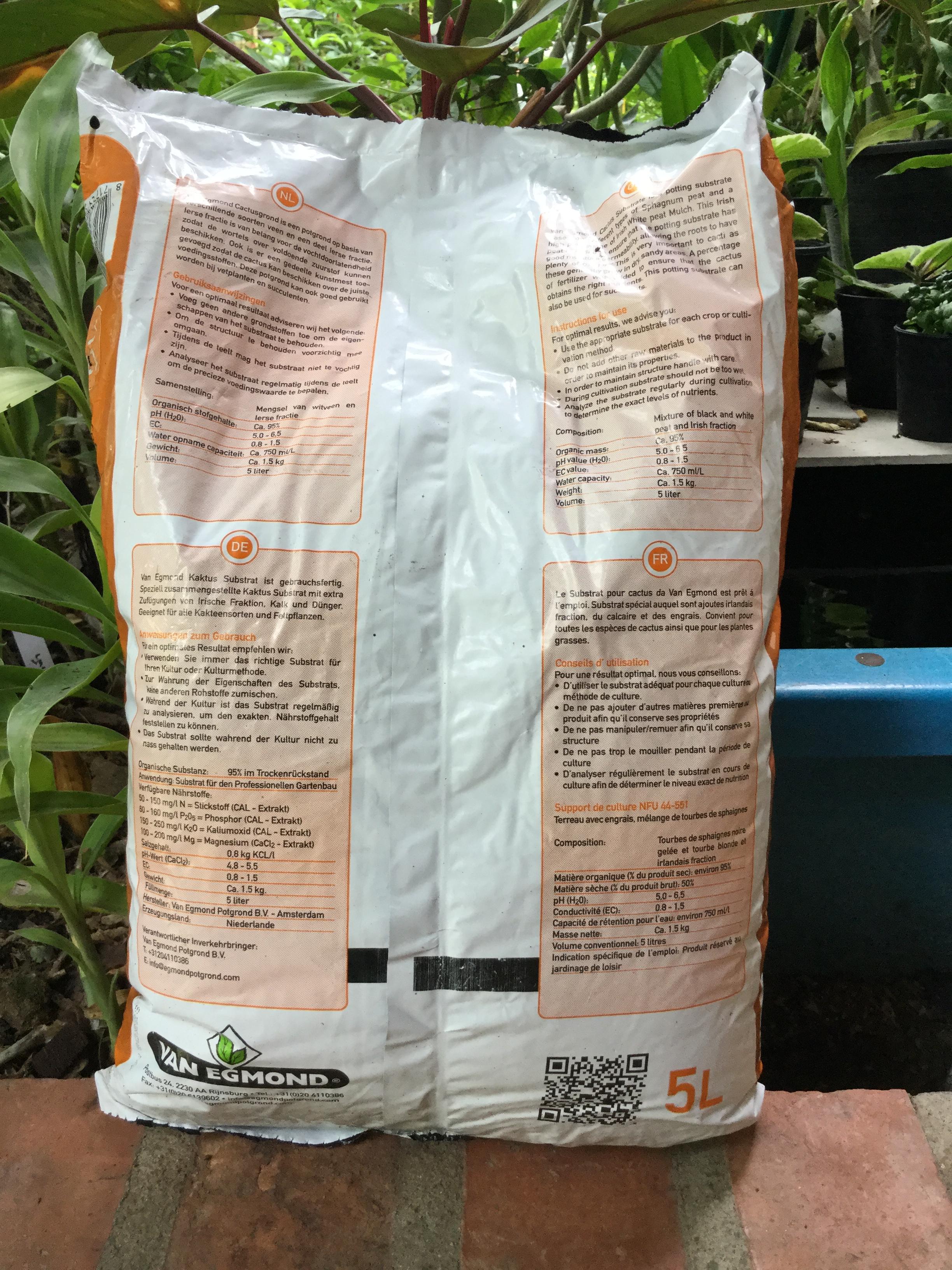 พีทมอสปลูกแคคตัส ขนาด 5 ลิตร / ถุง (ค่าส่งดูที่รายละเอียดสินค้า)