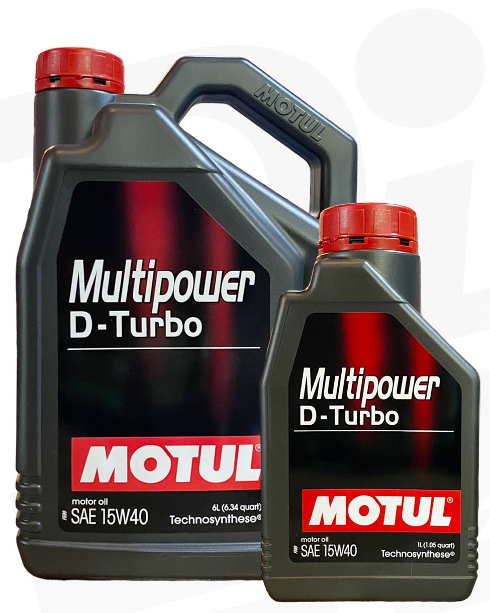 น้ำมันเครื่องรถยนต์เกรดสังเคราะห์ สูตรเทคโนซินทิส Motul MULTIPOWER D-TURBO 15W40