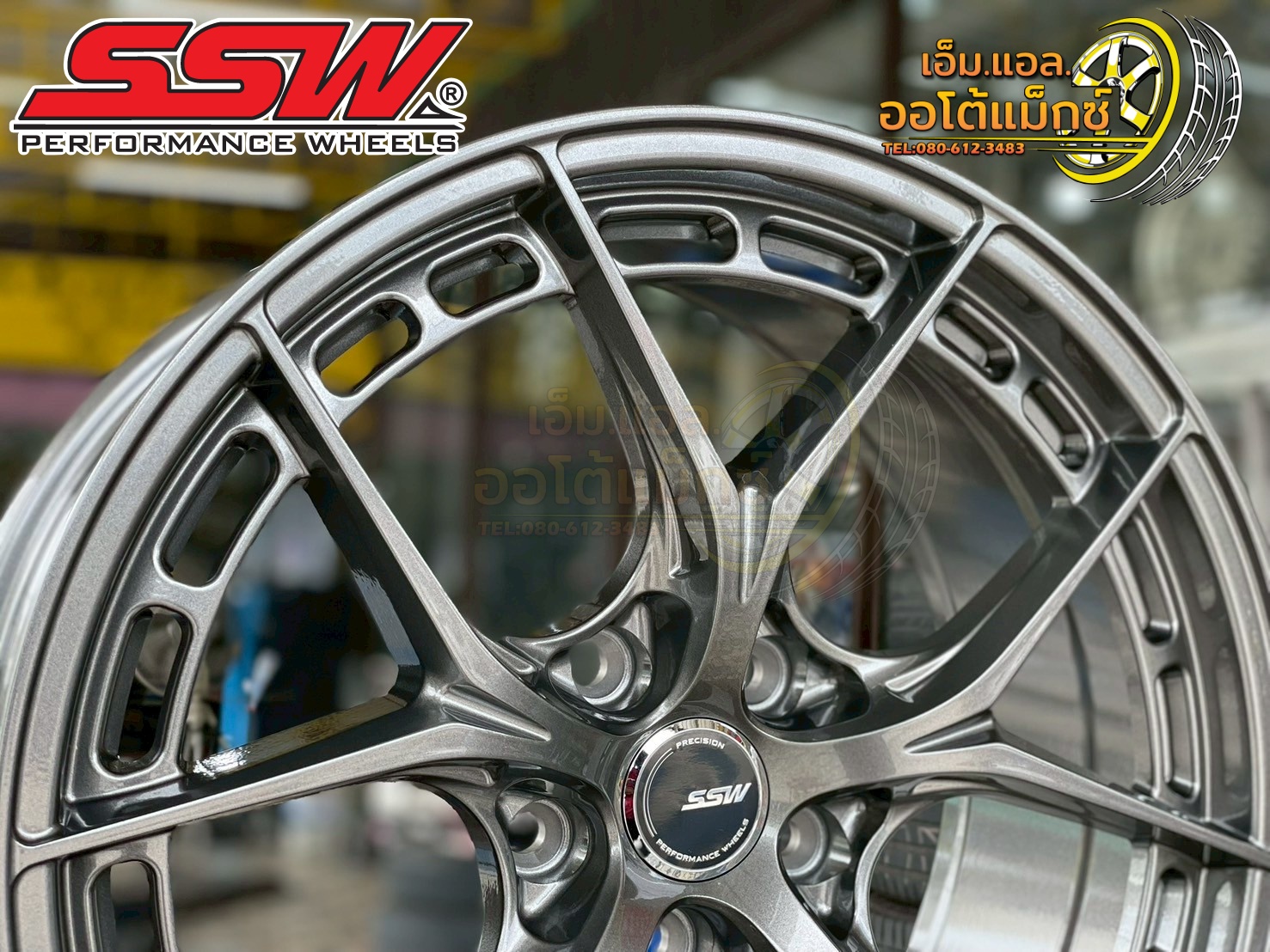 ล้อแม็กซ์ SSW รุ่น 436 ขนาด 18x8.5 นิ้ว พร้อมค่า Offset (ET) 38 และรูน็อตแบบคู่ 5x112 กับ 5x114.3