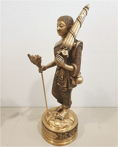 พระสีวลี เนื้อทองเหลือง ผิวฝาบาตร หายาก สูง 18 นิ้วครึ่ง ฐานล่าง 5 นิ้ว